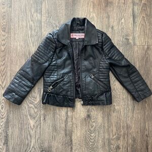 Urban Republic Black Quilted Faux Leather Kids Moto Jacket